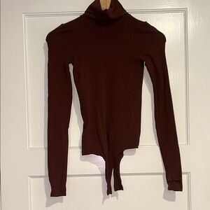 Commando Chocolate Brown Turtleneck Bodysuit